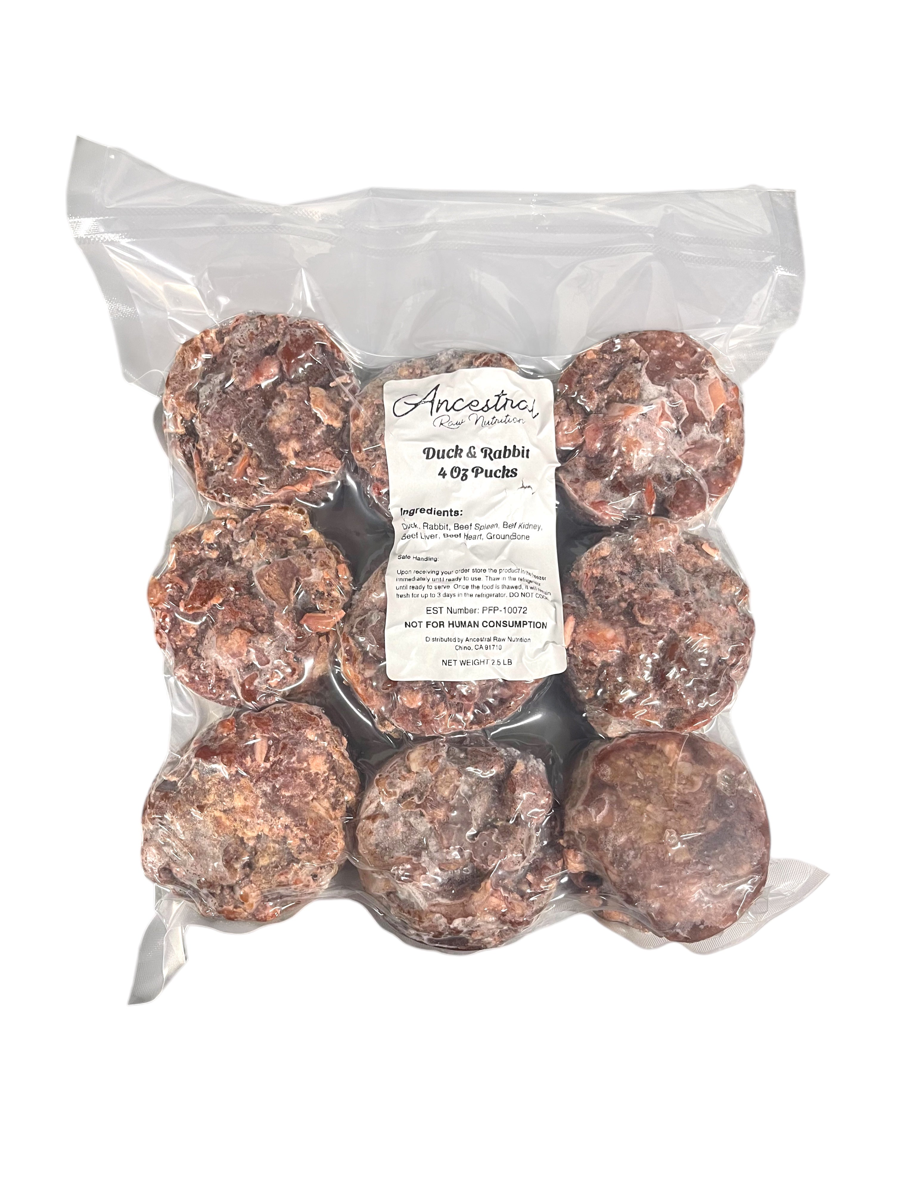 Duck & Rabbit (Chunky Grind) 4 Ounce Pucks - 2.5 Lb Bag